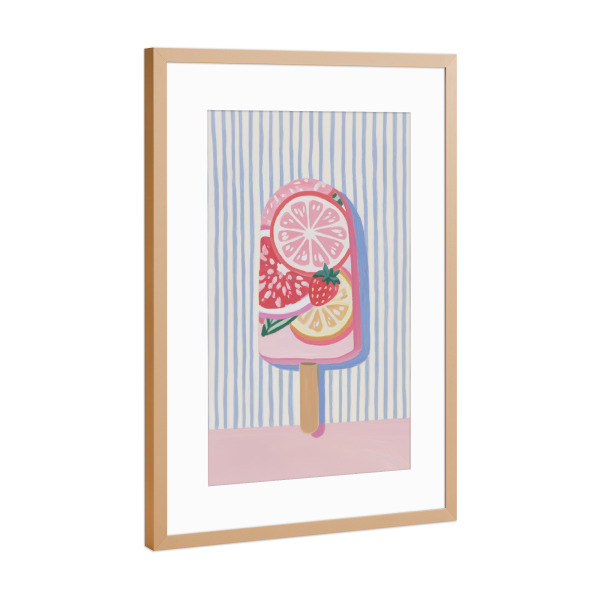Poster mit Rahmen Kupfer "Eisvergnügen mit Früchten" artboxONE - Natur,Geometrie,Essen & Trinken / Obst & Gemüse
