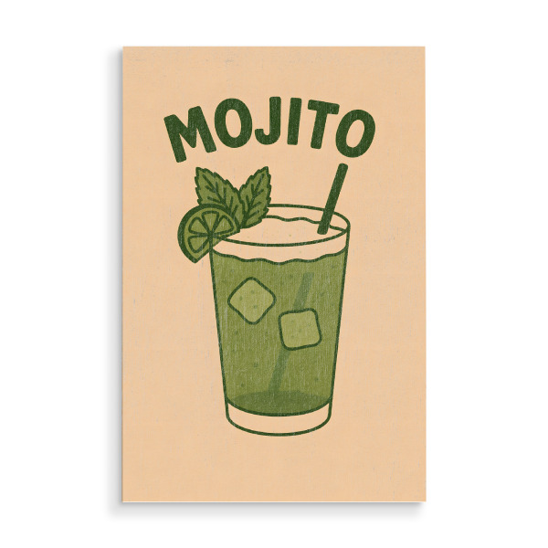 Holzbild "Mojito - Cocktail" artboxONE - Typografie,Essen & Trinken
