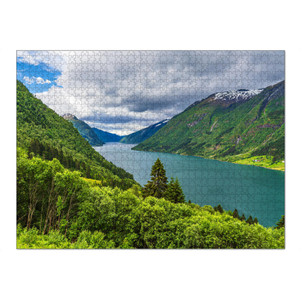 Puzzle Ravensburger "Blick auf den Fjærlandsfjord" artboxONE - Natur,Reise,Reise / Strand und Meer,Reise / Länder