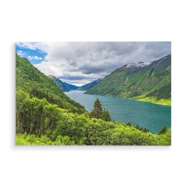 Holzbild "Blick auf den Fjærlandsfjord" artboxONE - Natur,Reise,Reise / Strand und Meer,Reise / Länder