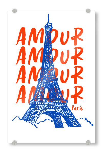 Acrylglasbild "Blue Eiffel Tower design" artboxONE - Architektur,Städte / Paris