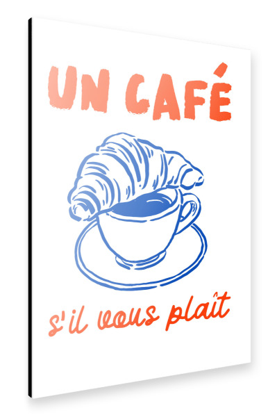 Alu-Dibond "Drawing of a coffee cup" 30x20 cm artboxONE