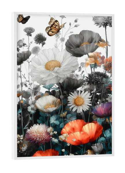 Poster mit weißem Rahmen "Schöner Blumengarten D (matart)" artboxONE - Natur,Floral - Blumen,Garten,Natur,Modern,Kunst
