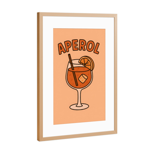 Poster mit Rahmen Kupfer "Aperol - Cocktail" artboxONE - Typografie,Essen & Trinken