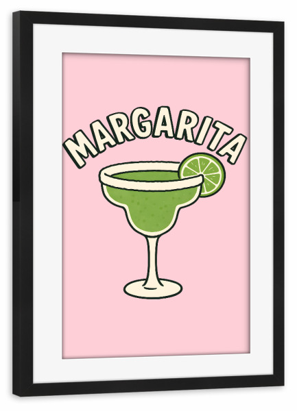 Poster mit Rahmen schwarz "Margarita - Cocktail" artboxONE - Typografie,Essen & Trinken