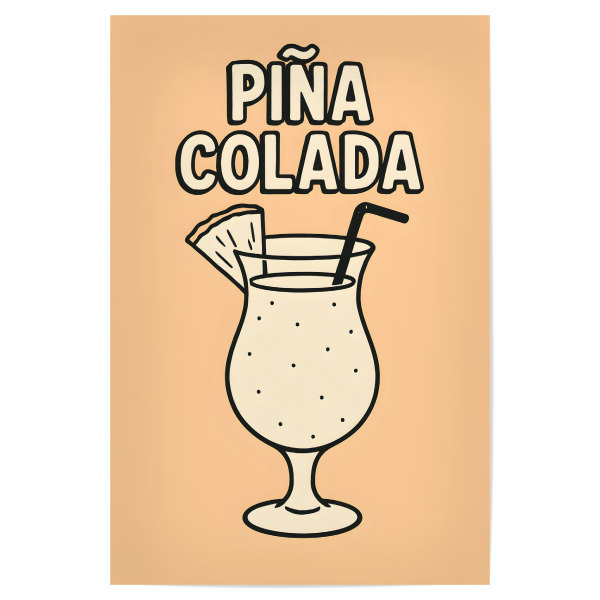 Poster 30x20 cm "Pina Colada - Cocktail" artboxONE - Typografie,Essen & Trinken