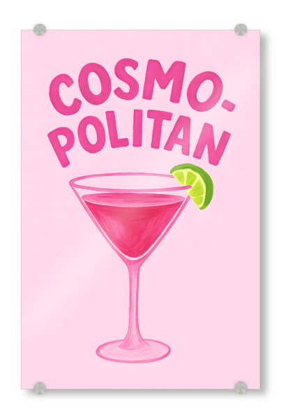 Acrylglasbild "Cosmopolitan - Cocktail" artboxONE - Typografie,Essen & Trinken