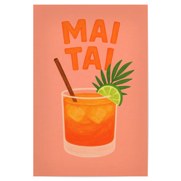 Poster 30x20 cm "Mai Tai - Cocktail" artboxONE - Typografie,Essen & Trinken