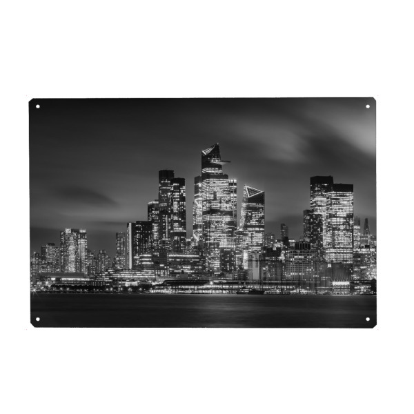Holzbild "Hudson Yards | Monochrom" artboxONE - Städte,Städte / New York,Reise,Schwarzweiß,Architektur