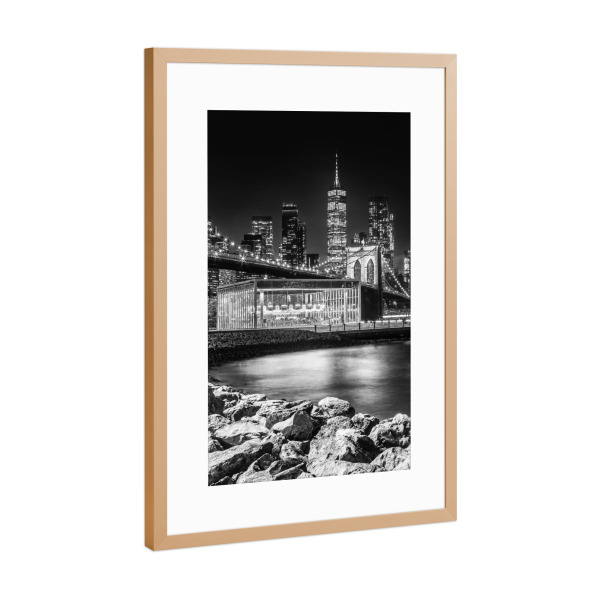 Poster mit Rahmen Kupfer "NYC Impression | Monochrom" artboxONE - Städte,Städte / New York,Reise,Schwarzweiß,Architektur