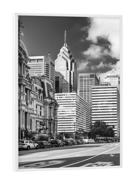 Poster mit weißem Rahmen "One Liberty Place Philadelphia" artboxONE - Städte,Reise,Schwarzweiß,Architektur,Städte / Weitere