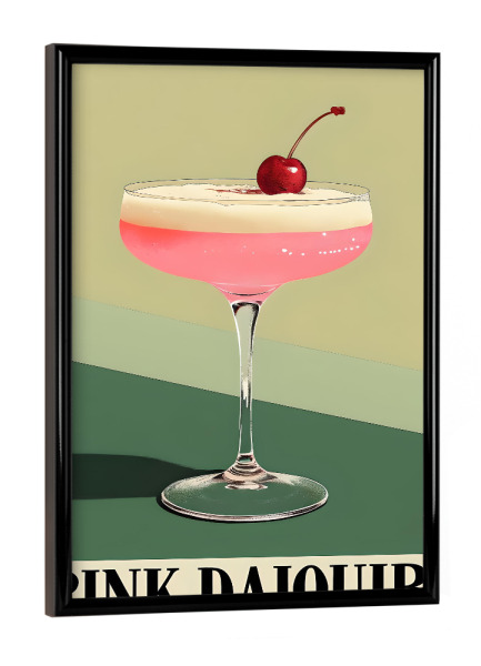 Poster mit schwarzem Rahmen "Pink Daiquiri Cocktail" artboxONE - Essen & Trinken,Abstrakt