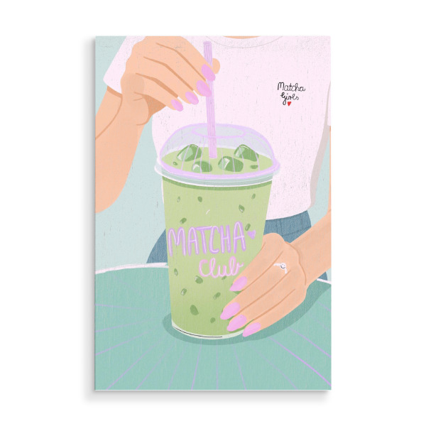 Holzbild "Matcha Club" artboxONE - Essen & Trinken,Essen & Trinken / Alkohol,Essen & Trinken / Obst & Gemüse