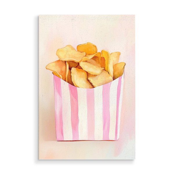Holzbild "Frische Retro Chips" artboxONE - Natur,Essen & Trinken,Geometrie