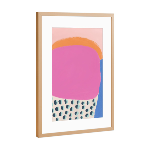 Poster mit Rahmen Kupfer "Lebendige Sommer Kleckse" artboxONE - Natur,Abstrakt,Geometrie
