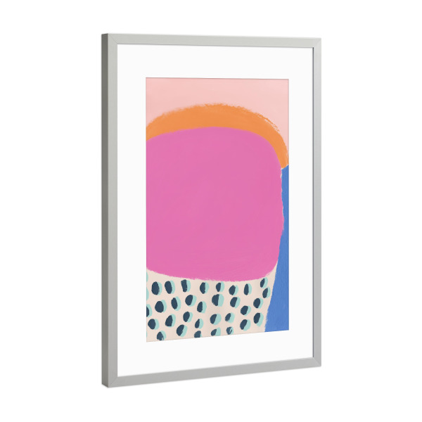 Poster mit Rahmen Silber "Lebendige Sommer Kleckse" artboxONE - Natur,Abstrakt,Geometrie