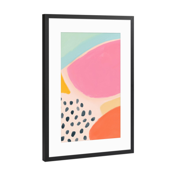 Poster mit Rahmen Schwarz (Metallic) "Pünktchen Farbspiel" artboxONE - Natur,Abstrakt