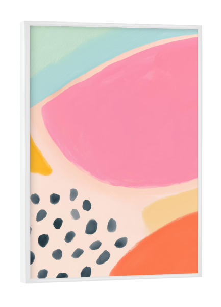 Poster mit weißem Rahmen "Pünktchen Farbspiel" artboxONE - Natur,Abstrakt