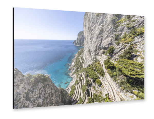 Alu-Dibond "Serpentinen und Felsen auf Capri" 30x20 cm artboxONE