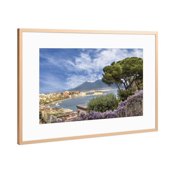 Poster mit Rahmen Kupfer "NEAPEL Idyllischer Blick zum Vesuv" artboxONE - Städte,Natur,Reise,Architektur,Städte / Weitere