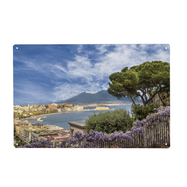 Holzbild "NEAPEL Idyllischer Blick zum Vesuv" artboxONE - Städte,Natur,Reise,Architektur,Städte / Weitere