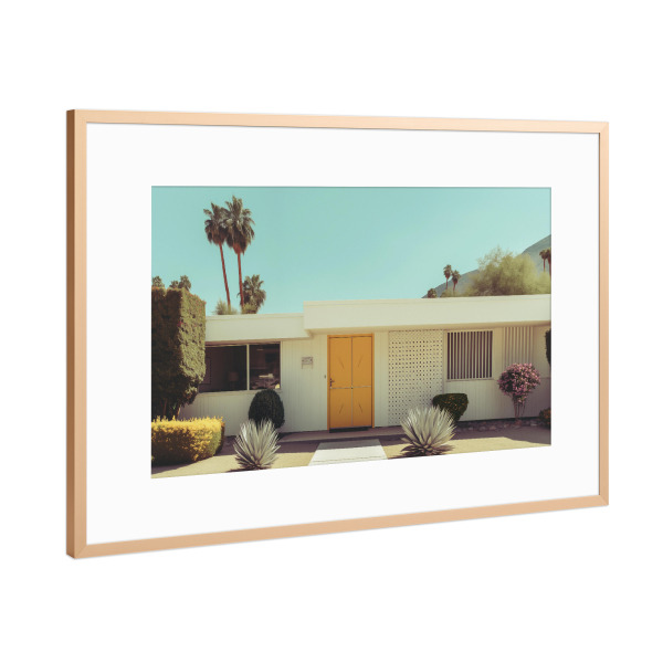 Poster mit Rahmen Kupfer "Palm Springs Retro Atmosphäre" artboxONE - Natur,Architektur,Reise / Länder