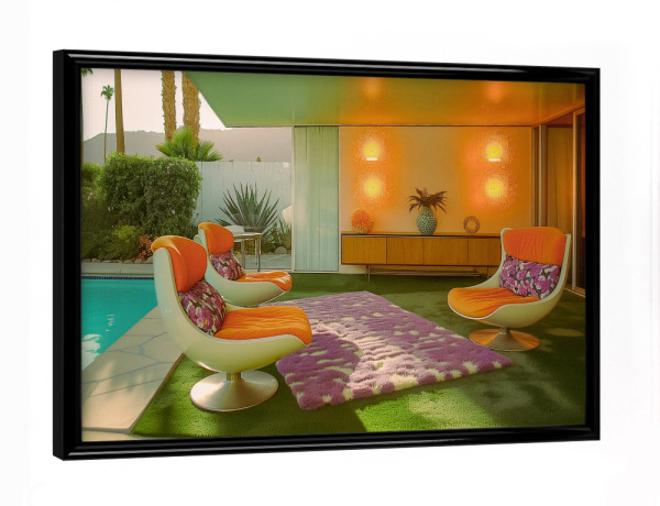 Poster mit schwarzem Rahmen "Vintage Terrasse Vibes" artboxONE - Natur,Architektur,Reise / Länder