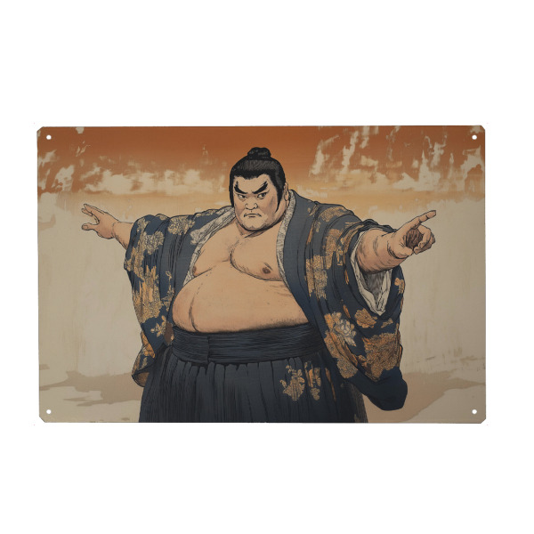 Metall Poster "Sumo-Ringer Mimik" artboxONE - Menschen,Sport,Reise / Länder