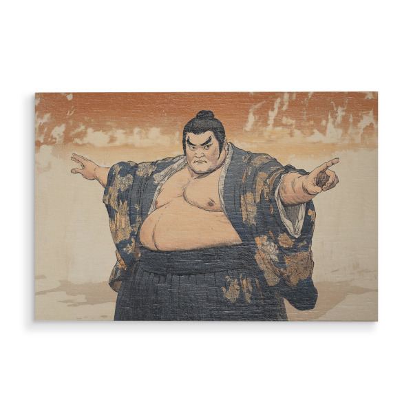 Holzbild "Sumo-Ringer Mimik" artboxONE - Menschen,Sport,Reise / Länder