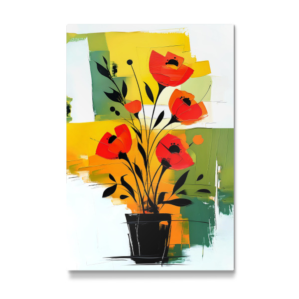 Galerie-Print "Abstract Red Flowers in Black Vase" 30x20 cm artboxONE