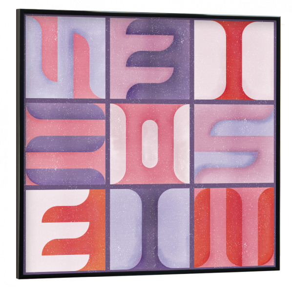 Poster mit schwarzem Rahmen 30x30 cm "Simbolica -Fliesen - violet" artboxONE - Abstrakt,Geometrie