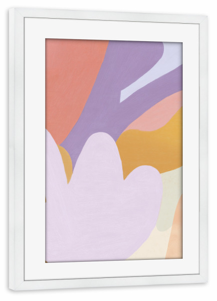 Poster mit Rahmen weiß "Zarte Felder der Liebe" artboxONE - Natur,Abstrakt,Geometrie