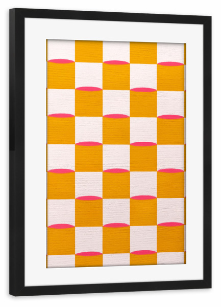 Poster mit Rahmen schwarz "Vierecke und Linien" artboxONE - Abstrakt,Geometrie