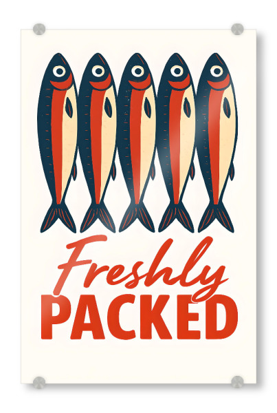 Acrylglasbild "Frisch gepackte Fischillustration" artboxONE - Abstrakt