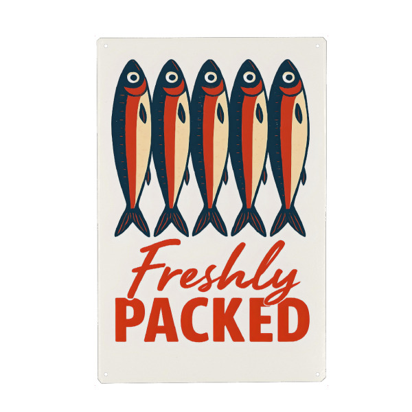 Metall Poster "Frisch gepackte Fischillustration" artboxONE - Abstrakt