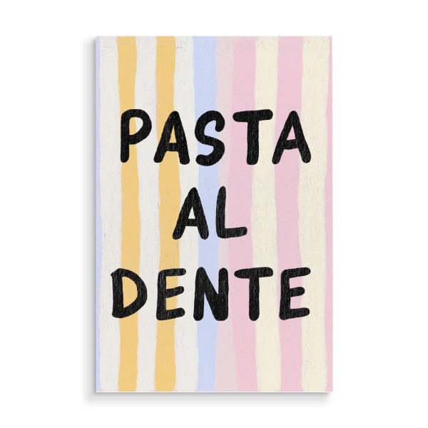 Holzbild "Pasta al dente, Streifen Chic" artboxONE - Typografie,Essen & Trinken,Geometrie