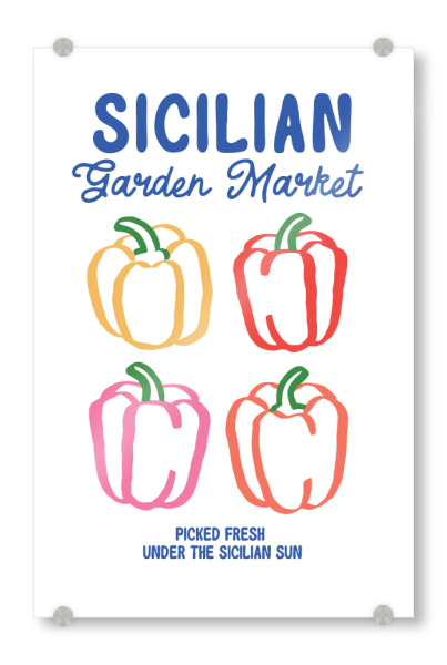 Acrylglasbild "Sicilian Garden Market Peppers" artboxONE - Essen & Trinken