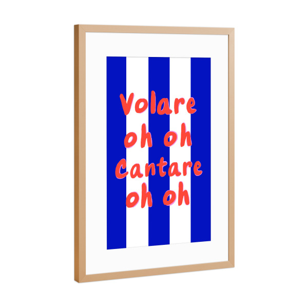 Poster mit Rahmen Kupfer "Volare oh oh" artboxONE - Typografie,Musik,Geometrie