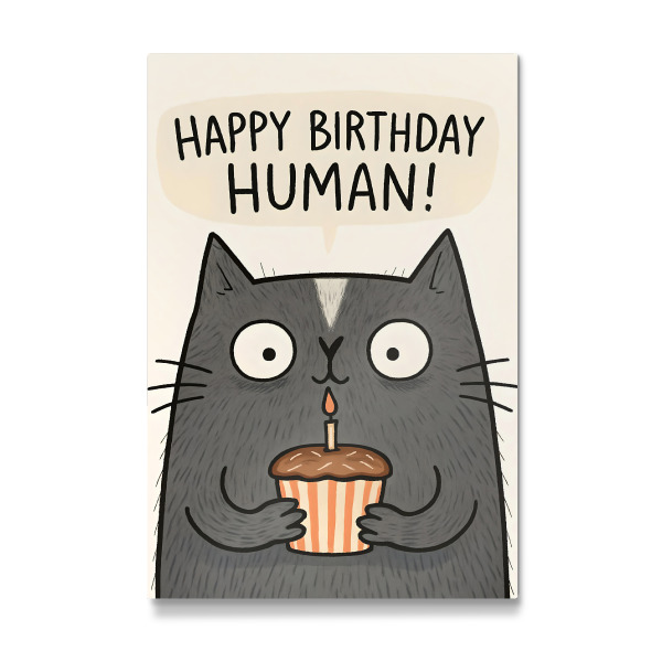 Galerie-Print "Happy Birthday Human Cat Card" 30x20 cm artboxONE
