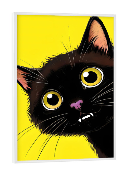 Poster mit weißem Rahmen "Vampirkatze" artboxONE - Tiere,Abstrakt