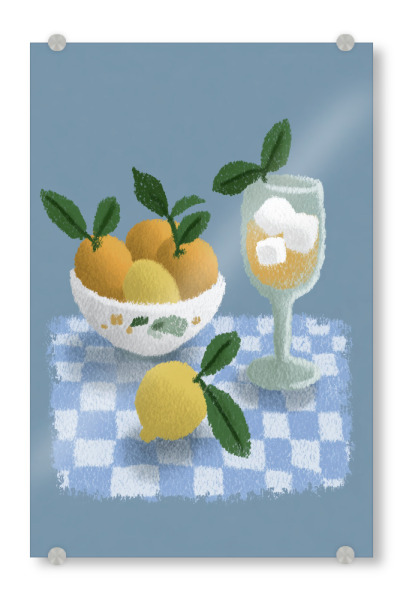 Acrylglasbild "Erfrischung mit Zitronen" artboxONE - Natur,Geometrie,Essen & Trinken / Obst & Gemüse