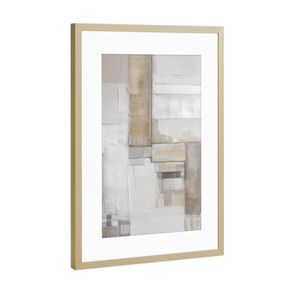 Poster mit Rahmen Gold "Naturinspirierte Formen" artboxONE - Natur,Abstrakt,Geometrie