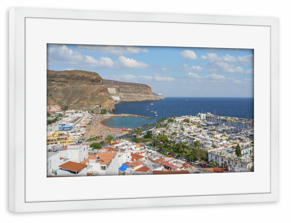 Poster mit Rahmen weiß "Puerto de Mogán Gran Canaria" artboxONE - Natur,Reise,Reise / Länder