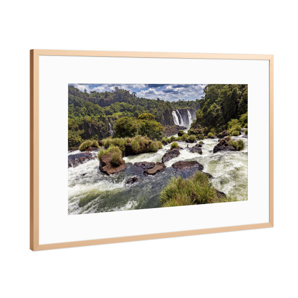 Poster mit Rahmen Kupfer "Der Iguazu" artboxONE - Natur - Iguazu,Argentinien,Brasilien,Wasserfall,Landschaft,Fluss,Natur,Südamerika