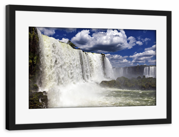 Poster mit Rahmen schwarz "Fälle des Iguazu" artboxONE - Natur - Iguazu,Argentinien,Brasilien,Wasserfall,Landschaft,Fluss,Natur,Südamerika