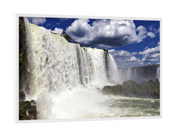 Poster mit weißem Rahmen "Fälle des Iguazu" artboxONE - Natur - Iguazu,Argentinien,Brasilien,Wasserfall,Landschaft,Fluss,Natur,Südamerika