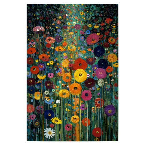 Poster "Gartenblumen, style Klimt (matart)" artboxONE - Natur,Floral - Blumen,Garten,Natur,Modern,Kunst,Gustav klimt,Klimt