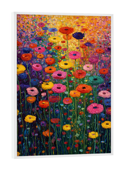 Poster mit weißem Rahmen "Blumenwiese, style Klimt (matart)" artboxONE - Natur,Floral - Blumen,Wiese,Garten,Natur,Modern,Kunst,Gustav klimt,Klimt