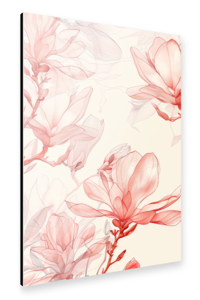 Alu-Dibond "Blumen und Blätter Ag" 75x50 cm artboxONE