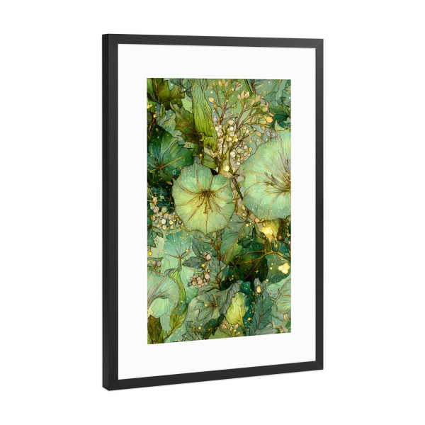Poster mit Rahmen Schwarz (Metallic) "Magische Natur floral e" artboxONE - Natur,Floral - Natur,Blumen,Blumen,Botanische,Blätter,Blatt